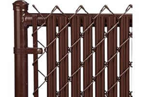 Ridged Slats Made in America Slat Depot Single Wall Bottom Locking Privacy Slat for 3', 4', 5', 6', 7' and 8' Chain Link Fence (4ft, Brown)