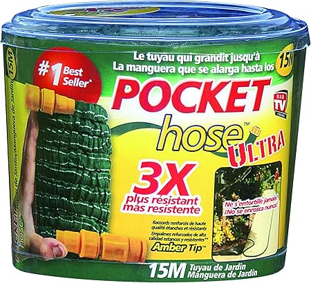 Pocket Hose Ultra Tuyau Darrosage Extensible Rétractable 75 M Vert Vu à La Télé