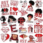Quorineo 26PCS Delta Sigma Theta Sorority Iron On Patches, Embroidered Applique for Jackets, Hats, Bags, Jeans | Sorority Accessories & DIY Supplies