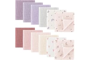 Bearmoss Muslin Baby Washcloths 100% Cotton Baby Bath Wash Cloth Ultra-Absorbent Burp Cloth Soft Baby Face Towel for Newborn 