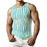 JOGAL Men's Mesh Fitted Sleeveless Muscle Tank Top