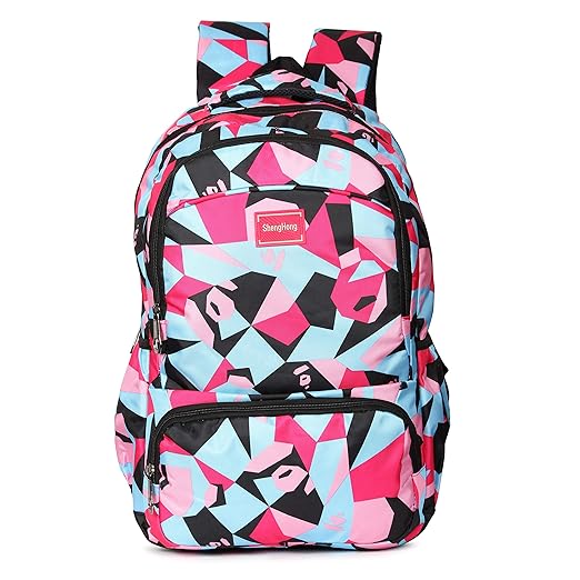 Online World Casual Laptop Backpack Canvas Travel Day-Pack School Bag Book-Bags for Girls and Boys (Pink)