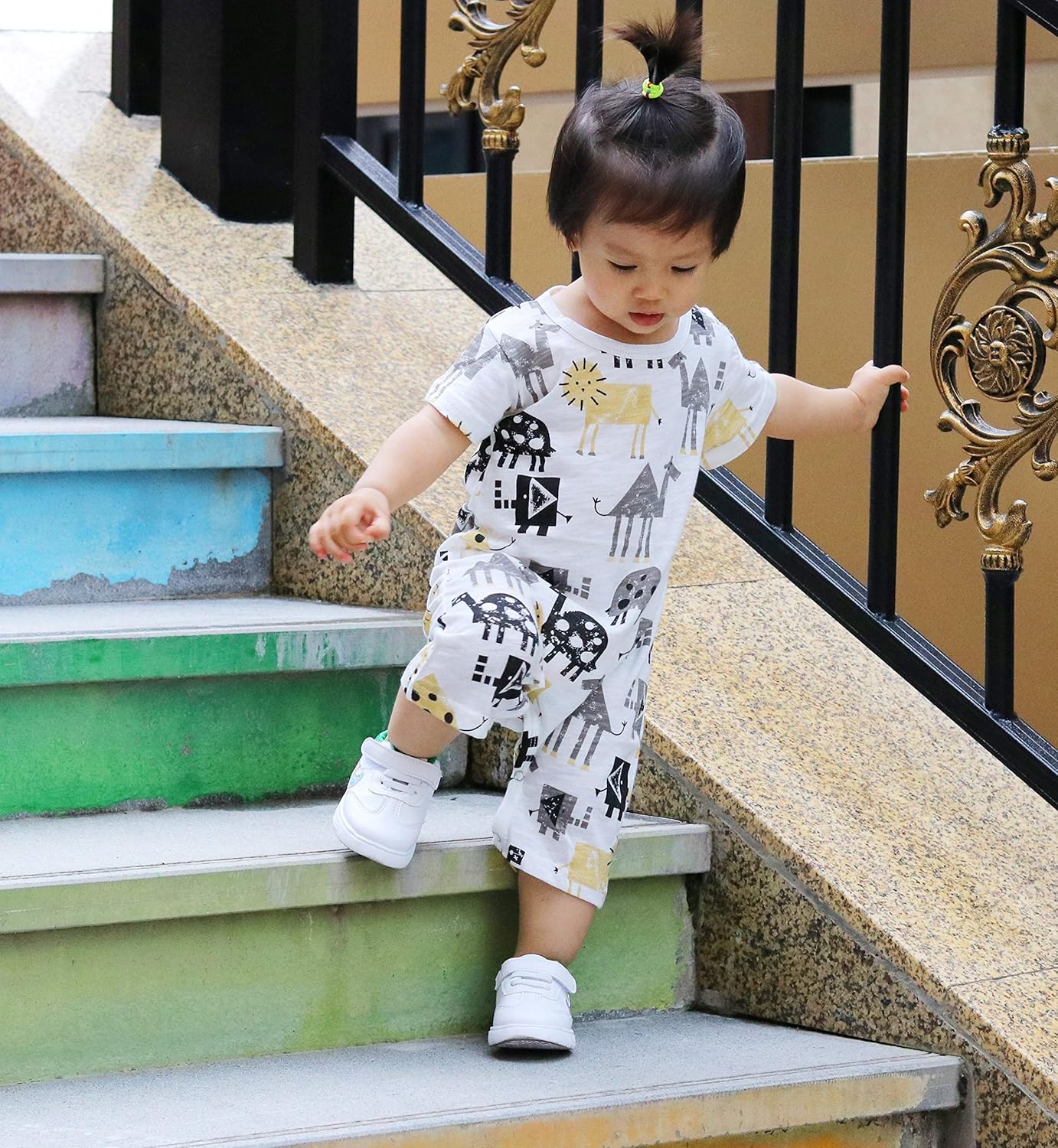 Newborn Girl's Baby Boys Infant Summer Short Sleeve Pajama Cute Cartoon Romper Overalls Outfits: Clothing