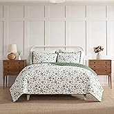 Laura Ashley - Twin Quilt Set, Pre-Washed Cotton Bedding with Matching Sham, Lightweight for Year Round Use, Dorm Essentials, Oeko-Tex Certified (Miranda Green)