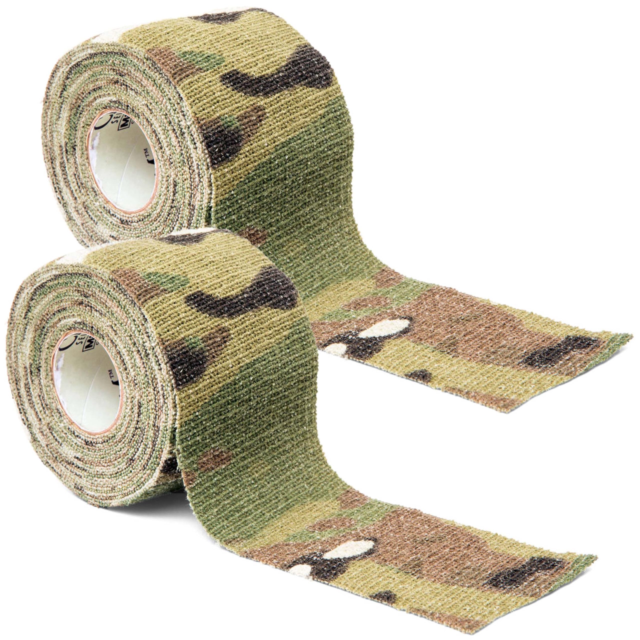 GEAR AID Camo Form Self-Cling and Reusable Fabric Camouflage Wrap, Adds Grip and Shield Hands from Hot or Cold Surfaces to Protect You and Your Equipment, Multicam, 2” x 144” Roll, 2 Pack Image