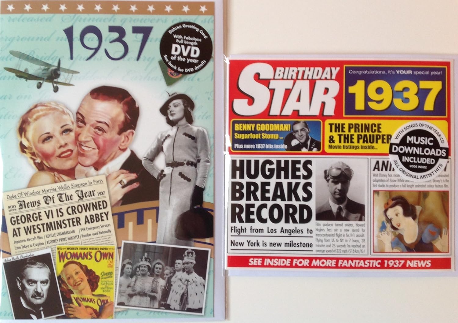 1937 Birthday Gifts Set - 1937 News DVD Film , 1937 Chart Hits