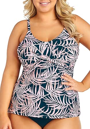 Amazon.com: Raisins Curve Plus Size Palmeira Aries Swim Tankini (Blues, 18W) : Clothing, Shoes 