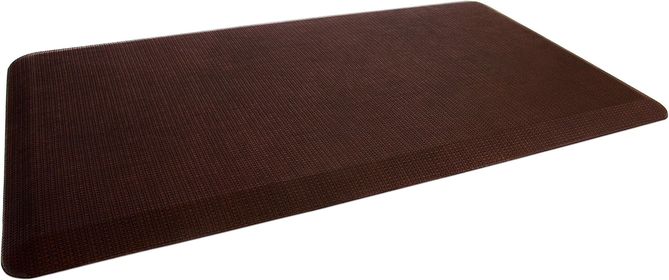 Cush Comfort Tri-Layer Anti Fatigue Mat Standing Floor Mat (38" x 21") for Home Office, Kitchen, Bathroom - Ultra Thick Design (Chestnut Brown)
