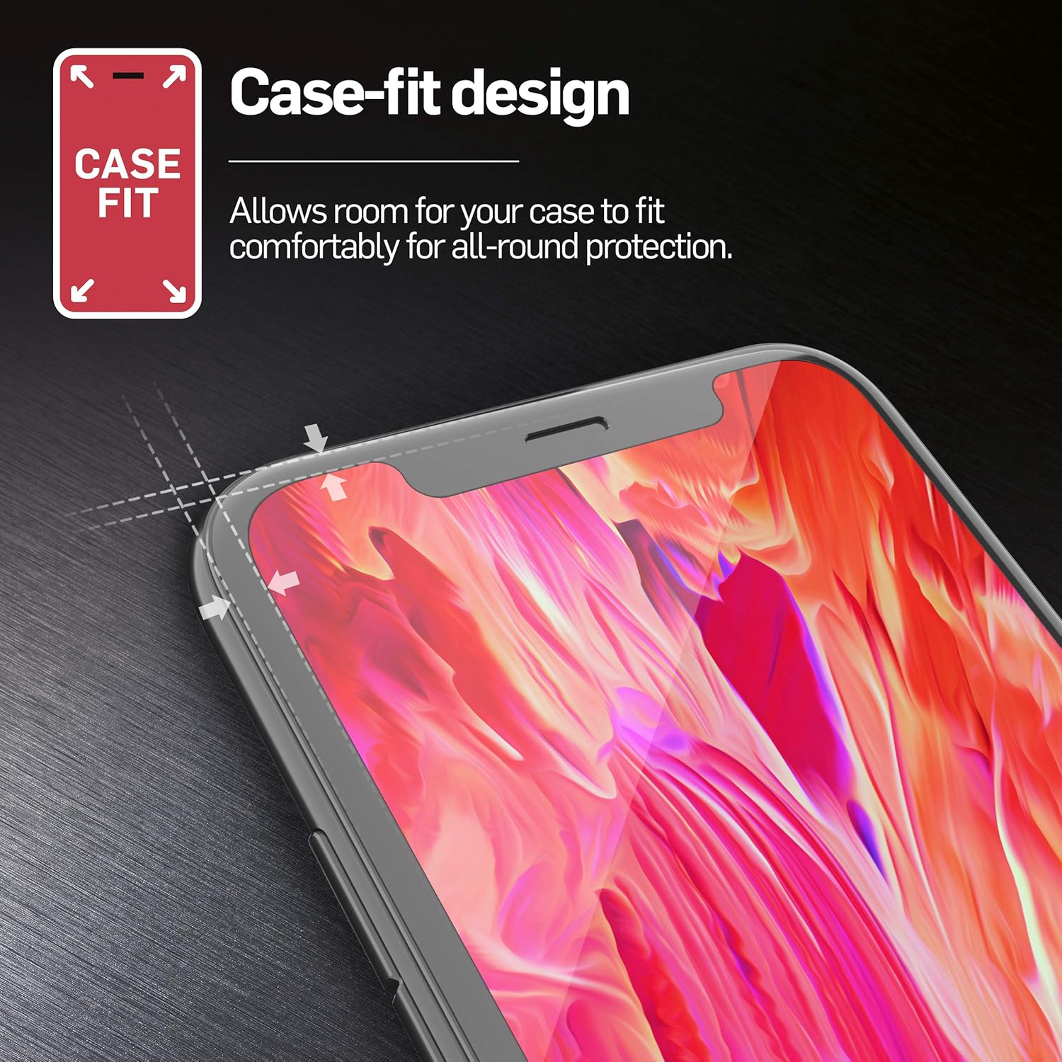 Thor Premium Case Fit Tempered Glass Screen Protector and Applicator Compatible with iPhone XS Max - Clear