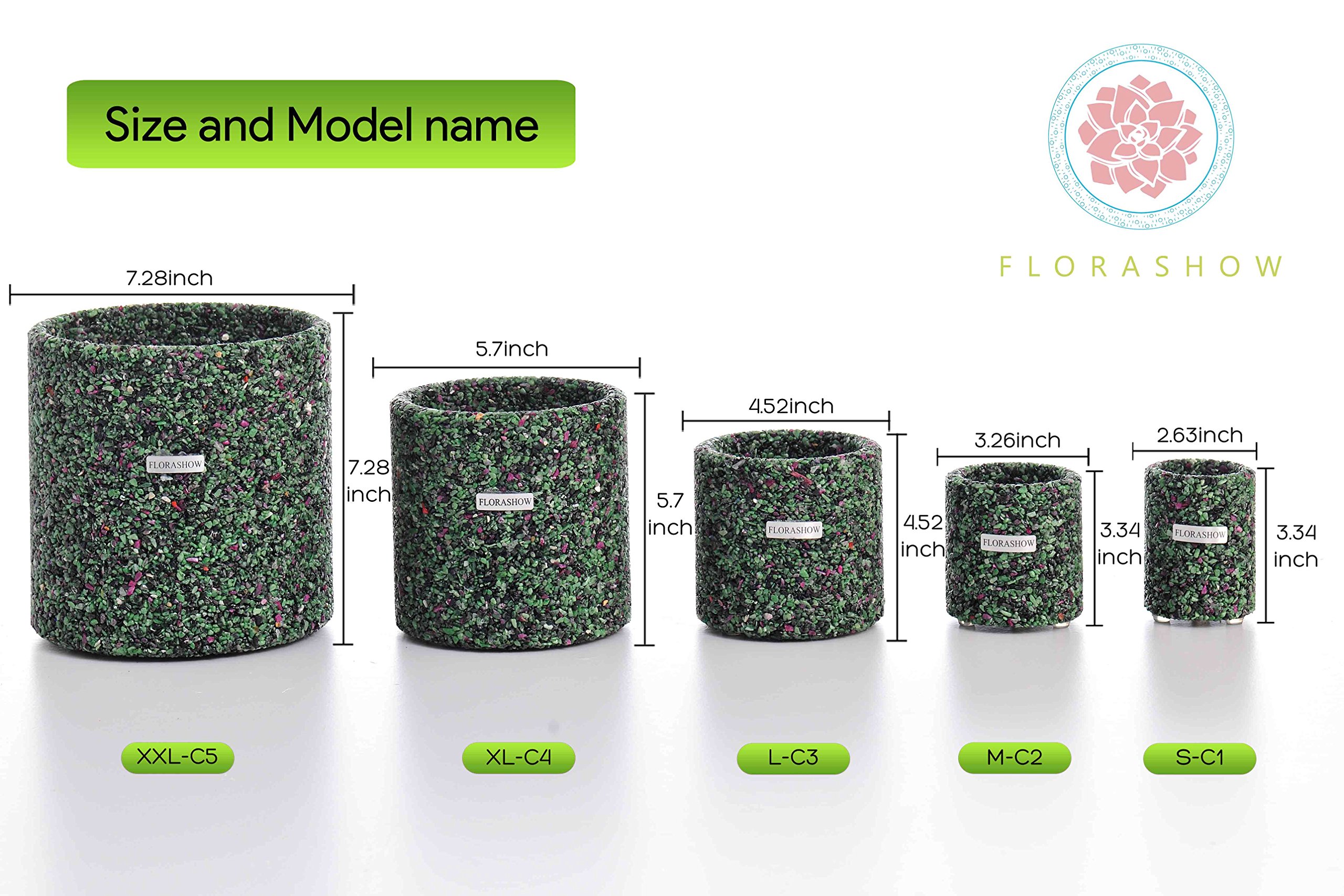 FLORASHOW Succulent Pots, Ruby&Epidote Materials Mini 3.26 inch Succulent Plant Pots, Ultra-Breathable, water-permeable suitable for succulents, Cactus, Smaller plants and More