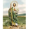 Saint Jude Tadeo (8"x10") Gold Foil - Religious Wall Art Laminated Print Unframed Poster Home Decoration Arte Diseño Piezas Maestras