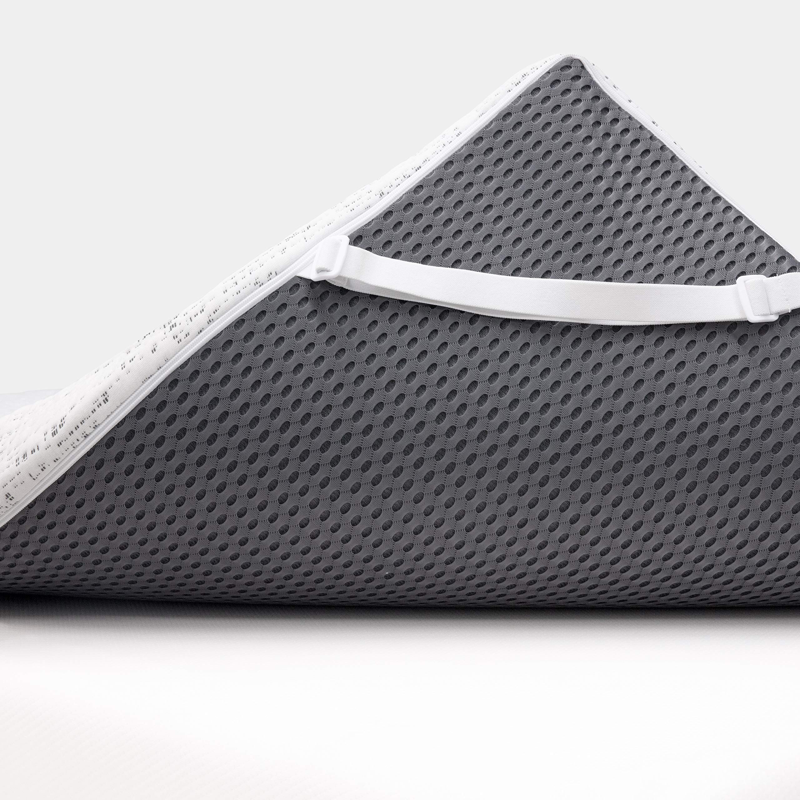 ViscoSoft 3 Inch Charcoal Memory Foam Mattress Topper Twin XL Select High Density Ventilated