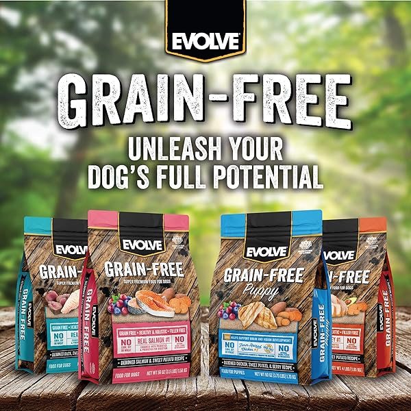 EVOLVE GRAIN FREE DEBONED CHICKEN, SWEET POTATO AND BERRY SENIOR RECIPE, 4LB