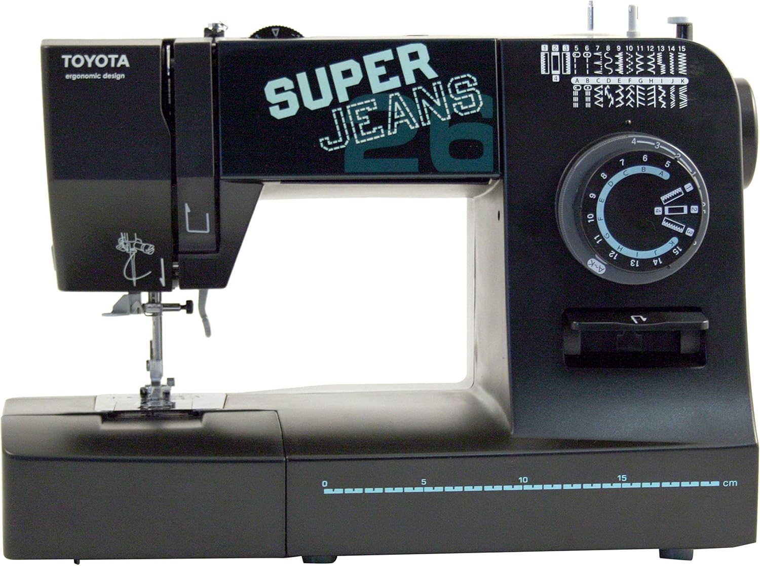Toyota Super Jeans 26 XL Máquina de Coser, Negro, 19,2 x 41,2 x 29,2 cm