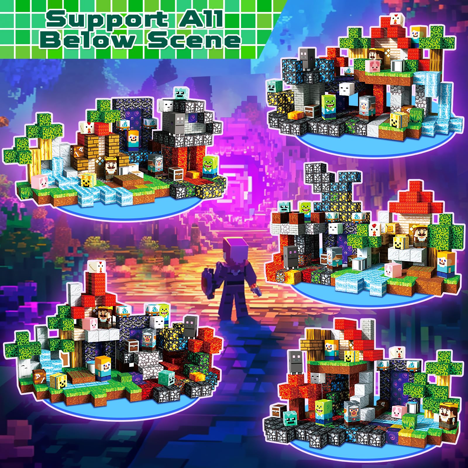 300 PCS Magnetic Blocks - Magnetic Building Blocks, Stacking Magnets for Kids, Sensory Toy for STEM Montessori Sensory Toys for Kids 3+ Boys and Girls Christmas Birthday Gifts