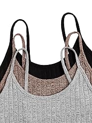 GORGLITTER Women's 3 Sets Ribbed Pajamas Set