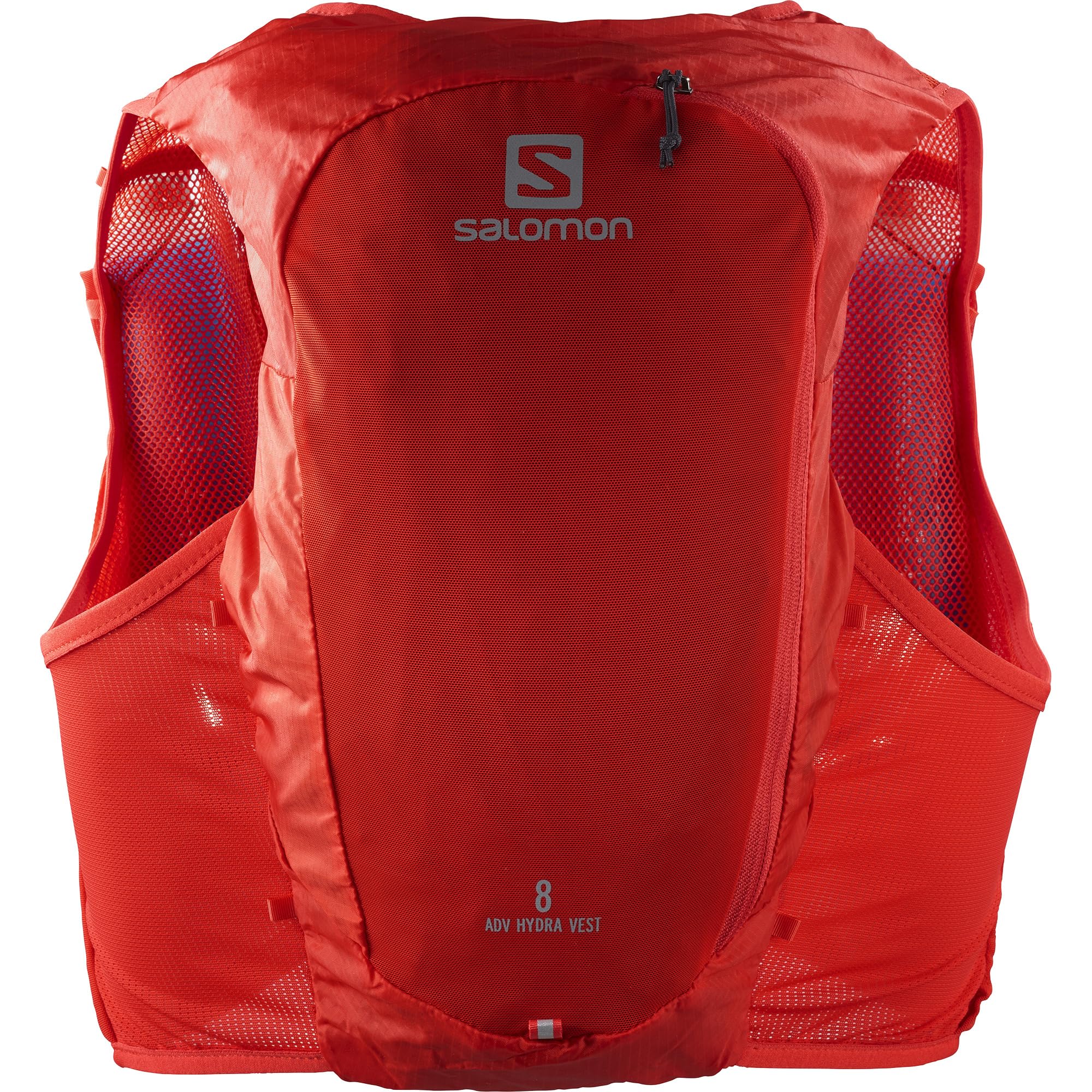 Salomon Hydra 8 Unisex Hydration Vest with 2 Soft Flasks (500ml), Trail Running and Hiking, Fiery Red, Extra Small