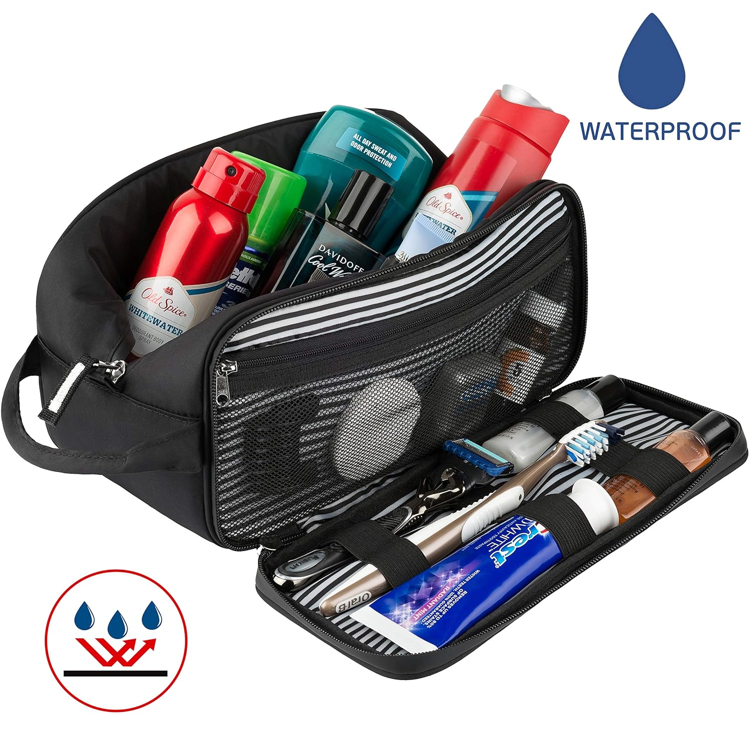 Toiletry Bag Dopp Kit for Men - Nylon Travel Toiletry Bag Waterproof Shower Cosmetic Organizer for Women Men - Travel Kit Shaving Bag for Men : Beauty