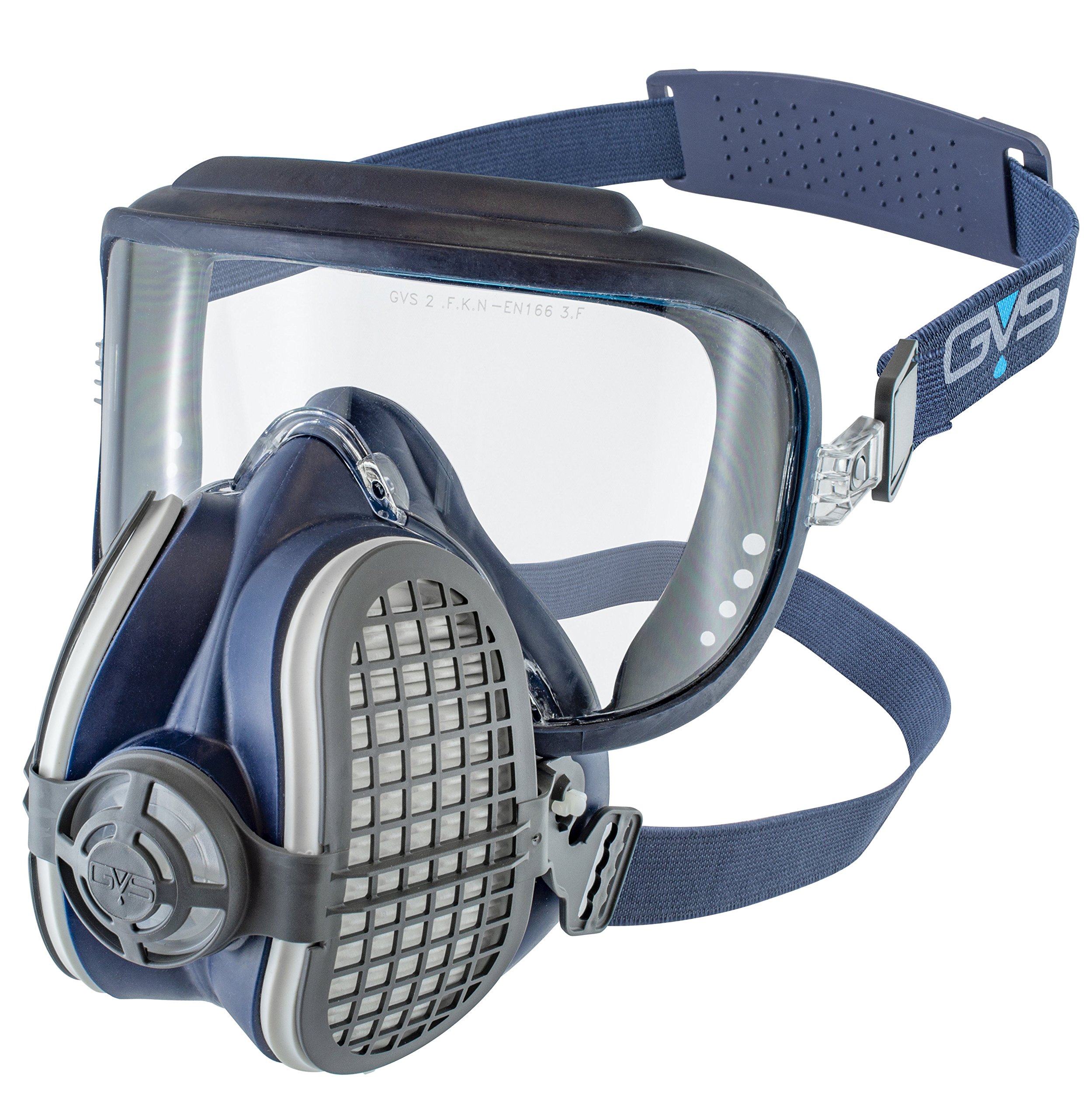 GVS Filter Technology SPR404 Elipse Integra Safety Goggle + P3 Dust and Nuisance Odour Half Mask Respirator, Filters Ready Fitted, S/M,Blue