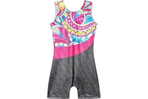 Domusgo Gymnastics Leotards for Girls Sparkly One Piece Sleeveless Tumbling Unitards