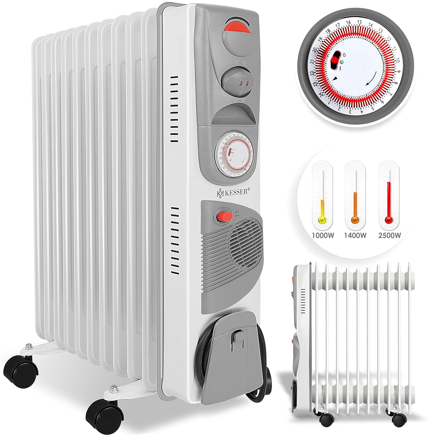 kesser ölradiator elektrische heizung mit 13 rippen 2500w