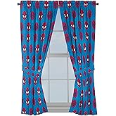 Jay Franco Marvel Spiderman Kids Curtains for Boys Bedroom, 4-Pc Set | Superhero Drapes, 42x63 Inch, 2 Tiebacks, Super Soft Microfiber, Rod Pocket, Machine Washable, Blue (Officially Licensed)