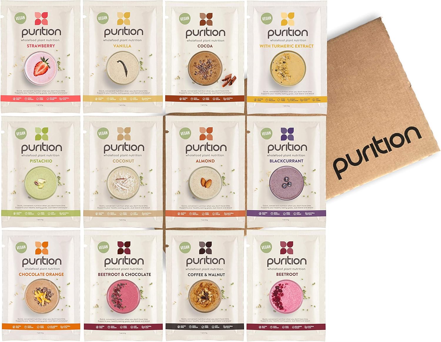 Purition Vegan Starter Pack, 40 g (Pack of 12)