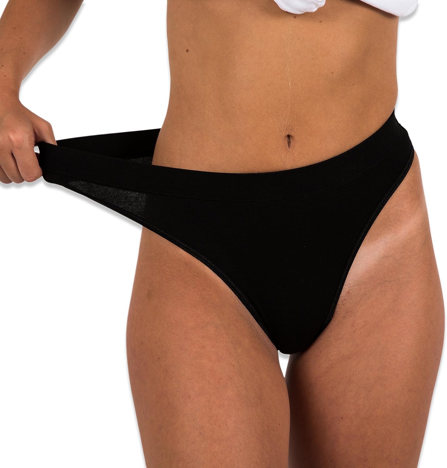 Sexy Basics Women's 6-Pack Active Sport Thong Panties Underwear: Clothing