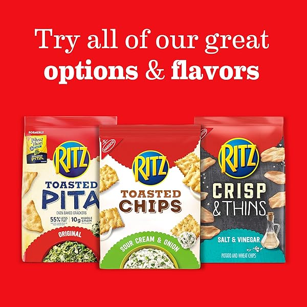 RITZ TOASTED CHIPS ORIGINAL CRACKERS, PARTY SNACKS, 8.1 OZ