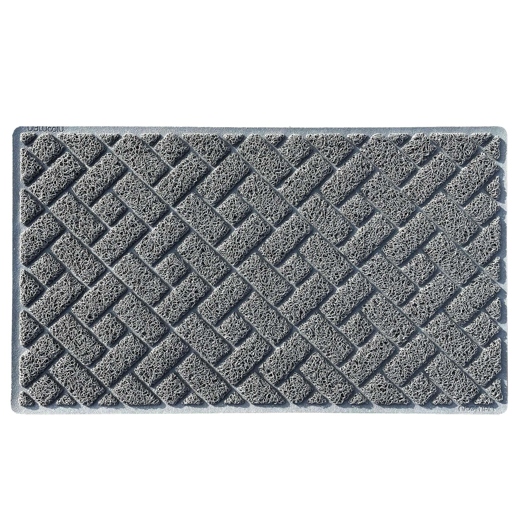 Nicoman Diamond Quilted Shape Doormat｜Open Construction Drainage Mat｜For Outdoor Use ONLY (75x44cm, GREY, Use Outdoor ONLY)