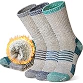 Velice Merino Wool Hiking Socks for Women Thermal Warm Winter Boot Work Cushion Crew Socks 3 Pairs