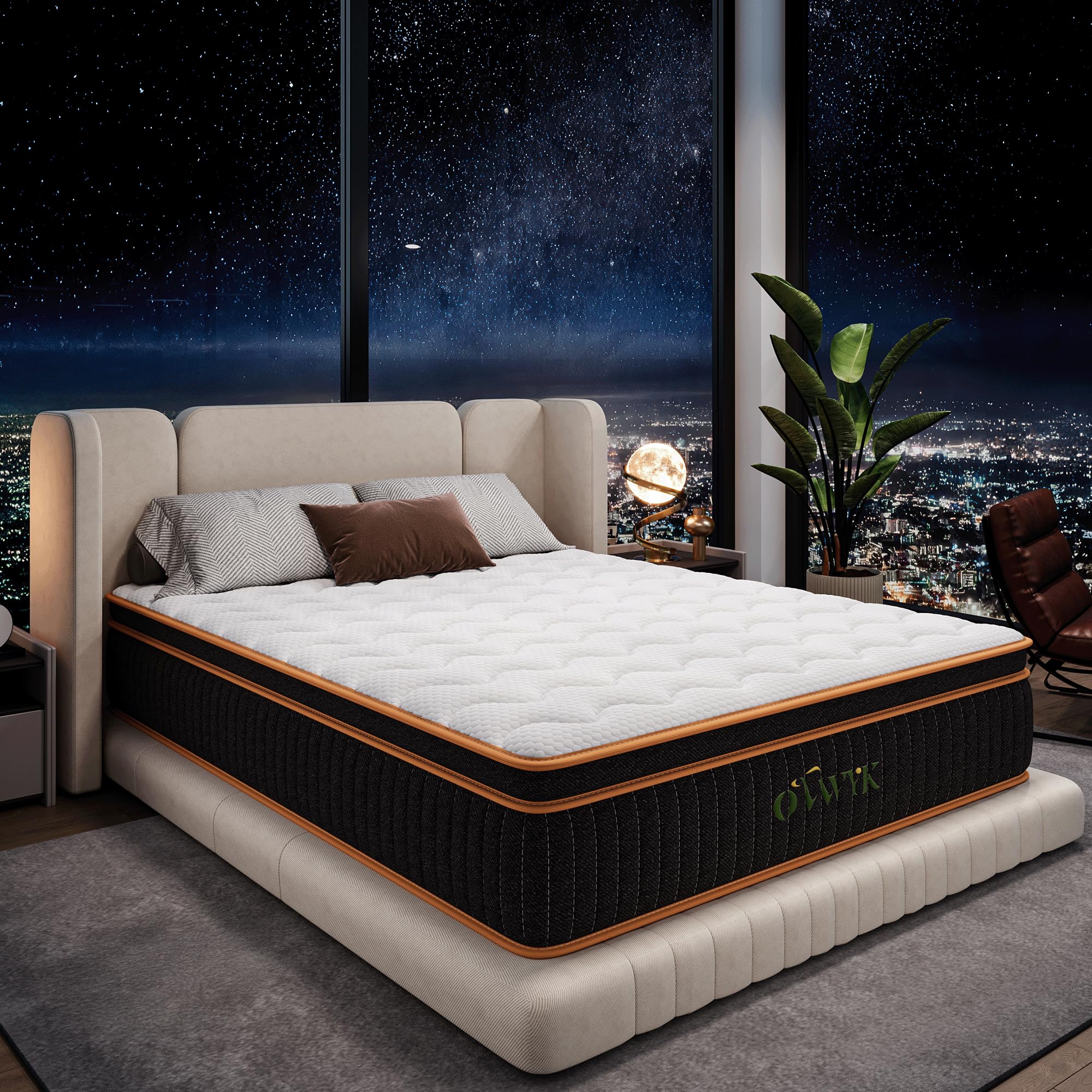 Photo 1 of Ovwyk Full Mattress 10 Inch, Hybrid Mattress Queen Size Bed in a Box, Memory Foam and Individual Pocket Springs, Edge Support, Motion Isolation & Pressure Relief, Medium Firm, 365-Night Trial
