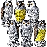 Qualirey 6 Pcs Fake Owl Decoys to Scare Birds Away 4 x 7.8 Inch Mini Plastic Owls Statue Outside Bird Deterrents Bird Scarecrow Sculpture Owl to Keep Bird Away for Outdoor Home Garden Yard Patio Decor