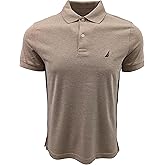 Nautica Men's Slim Fit Short Sleeve Solid Soft Cotton Polo Shirt (Small, Camel Heather)
