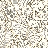 Livelynine White and Gold Wallpaper Peel and Stick Banana Leaf Wallpaper for Bedroom Bathroom Mural Self Adhesive Tropical Co
