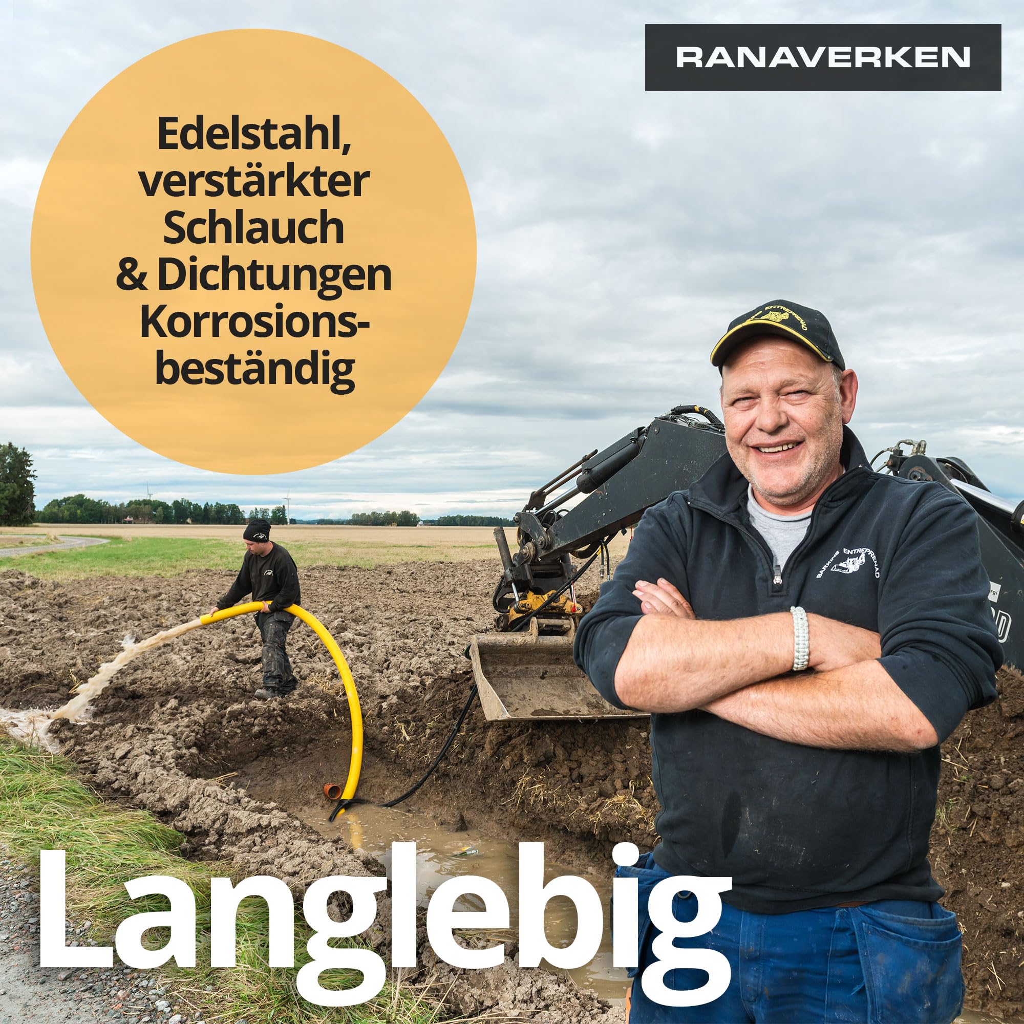 Hydraulikpumpe 100 – Hochleistungs-Schmutzwasserpumpe mit Turbinen-System | Hydraulisch betriebene Tauchpumpe für Landwirtschaft, Bau & Notentwässerung | 2,0 kW, Robust & Effizient 7