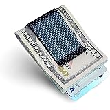 SERMAN BRANDS Carbon Fiber Money Clip Credit Card Holder Slim Business Front Pocket Clips for Men Black Glossy