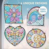 Klever Kits Suncatcher Craft Kit for Kids 4 Designs Window Gem Art Set view 2