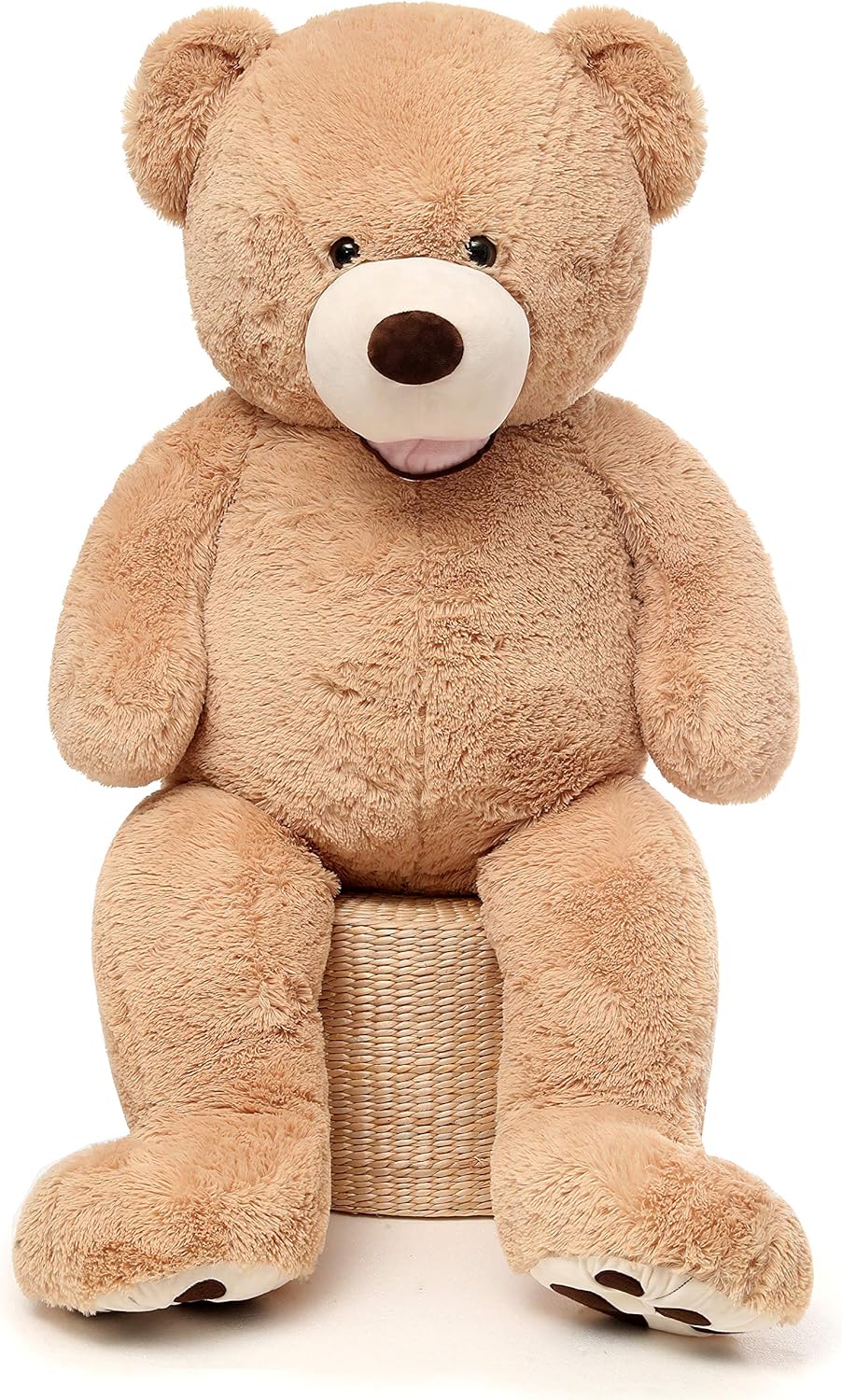 DOLDOA Big Teddy Bear Stuffed Animals with Footprints Plush Toy for Girlfriend 51 inch (Brown): Toys & Games