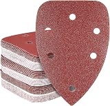 HYCHIKA 60Pcs Sanding Pads for TX104 Detail Sander P60-P240 Hook Loop 140x80