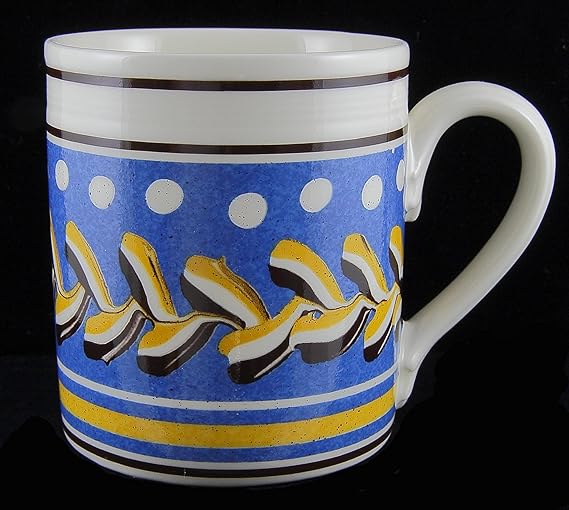 Winthrop & Swann Mochaware Reproduction Mug Blue Yellow Brown White