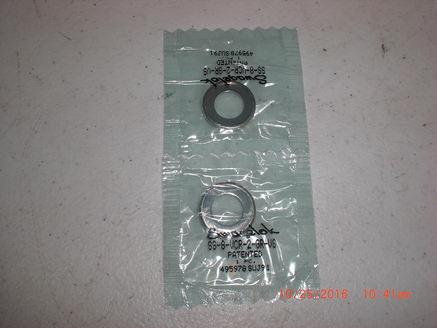 Swagelok SS8VCR2GRVS PKG2 1/2 VCR Gasket with retainer