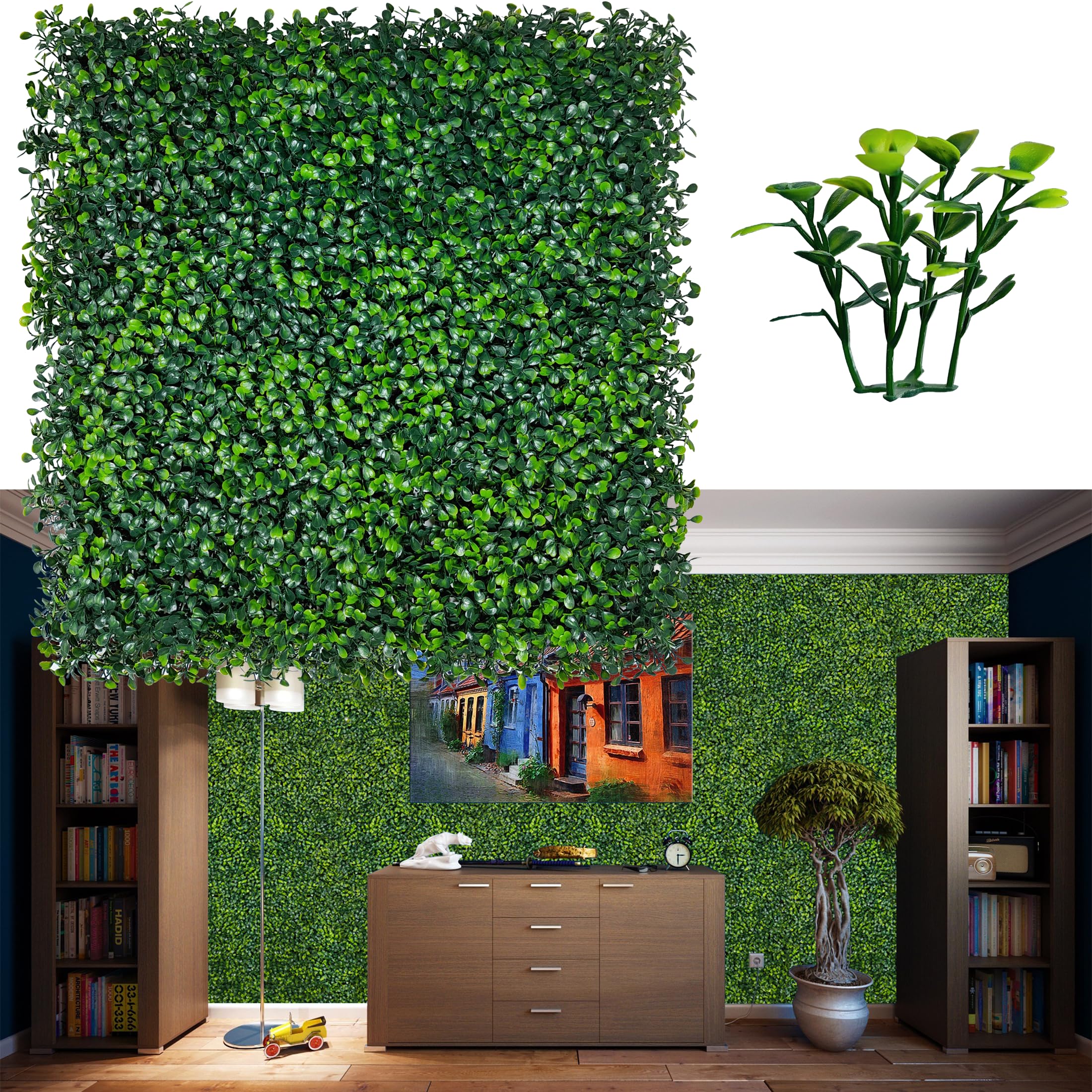 Photo 1 of **NOT IN ORIGINAL PACKAGE**ODTORY Artificial Grass Wall Backdrop Panels: 20X20 in 24P UV-Anti Greenery Boxwood Panels for Indoor Outdoor Green Wall Decor & Ivy Fence Covering Privacy