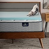 Serta ThermaGel Cooling, Pressure-Relieving Memory Foam Mattress Topper, 2 Inch, Twin XL, Blue