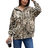 ACCPUR Women Camo Hoodie Oversized Fleece Full Zip Up Sweatshirt Casual Long Sleeve Jackets Trendy Fall Clothes With Pockets