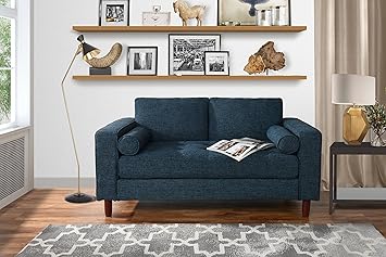Amazon Com Divano Roma Exp238 Fb 2s Dblu Modern Sofas Dark Blue