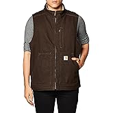 Carhartt Men's Loose Fit Washed Duck Sherpa-Lined Mock-Neck Vest