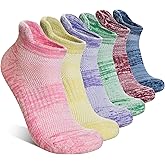 AMENLAN Merino Wool Ankle Socks Running Half Cushioned Men Women Hiking Thick No Show Socks 6 Pairs