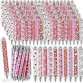 wearage 100 Pcs Valentine's Day Ballpoint Pen for Office Supplies Cute Cartoon Retractable Heart Love Gel Ink Pen Cute Cartoon Pens for Office Home Gifts Present