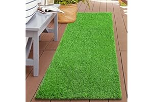XLX TURF 2FTX6FT Artificial Grass Runner Rug - Thick Outdoor Realistic Pets Friendly Fake Grass Pads for Dogs Potty Patio Balcony, 1" Pile Height